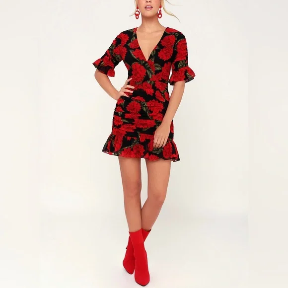 estella embroidered mini dress Estella Mini Dress - Black